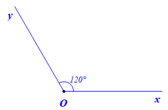 Vẽ góc xOy có số đo là 120°