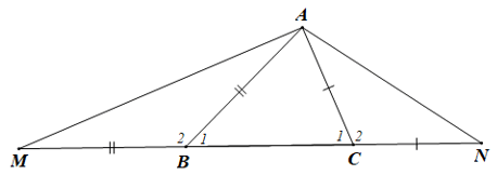 Cho tam giác ABC có AB lớn hơn AC Trên tia đối của tia BC lấy điểm M