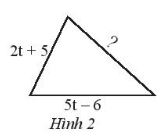 Cho tam giác (xem Hình 2) có chu vi bằng 12t – 6