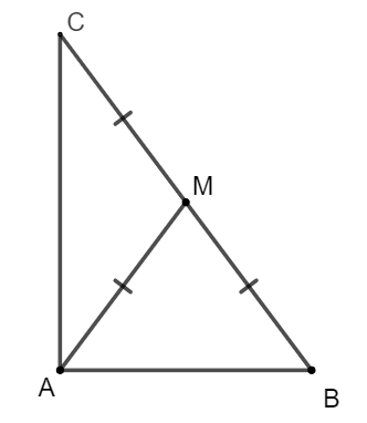 Chứng minh rằng nếu tam giác ABC có đường trung tuyến xuất phát từ A bằng một nửa cạnh BC