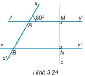 Cho Hình 3.24 Giải thích tại sao yy’ // zz’