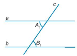 Cho định lí Một đường thẳng cắt hai đường thẳng tạo thành một cặp góc so le trong bằng nhau