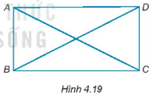 Cho hình bình hành ABCD có hai đường chéo AC và BD bằng nhau (H.4.19)