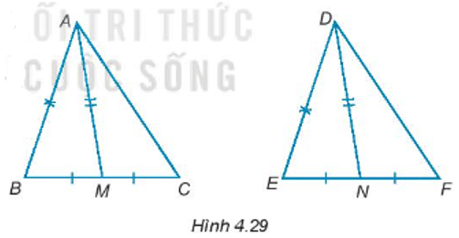 Gọi M và N lần lượt là trung điểm các đoạn thẳng cạnh BC và EF của hai tam giác ABC và DEF