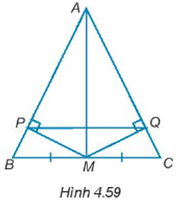 Cho tam giác ABC cân tại đỉnh A. Gọi M là trung điểm của BC. Trên cạnh AB và AC lấy các điểm P, Q sao cho