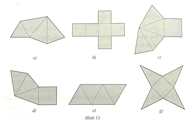 Trong những miếng bìa ở các hình 13a, 13b, 13c, 13d, 13e, 13g