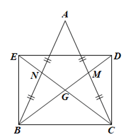 Cho tam giác ABC cân tại A có các đường trung tuyến BM
