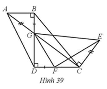 Hình thang ABCD ở Hình 39 có AB // CD, AB < CD, góc ABD = 90 độ