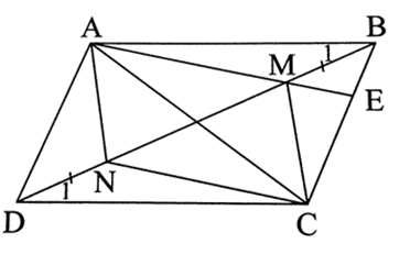 Cho hình bình hành ABCD. Trên đường chéo BD lấy hai điểm M và N sao cho BM = DN