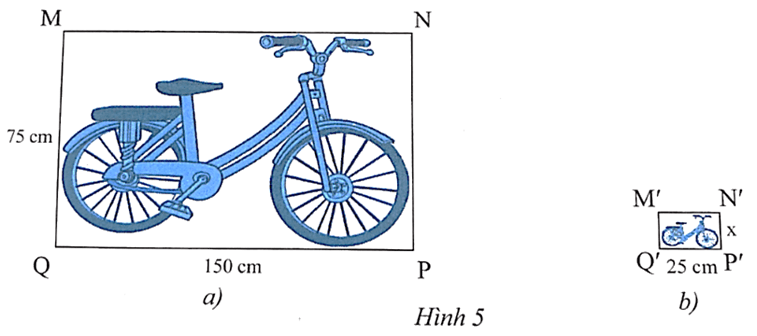 Trong hình dưới đây, Hình 5a và Hình 5b là hai hình đồng dạng. Tìm x