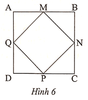 Cho hình vuông ABCD có M, N, P, Q lần lượt là trung điểm của AB, BC, CD, DA (Hình 6)