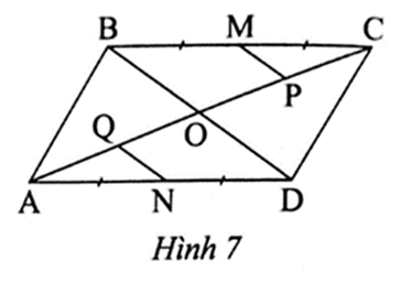 Cho hình bình hành ABCD có M, N lần lượt là trung điểm BC, AD. Vẽ MP // BD