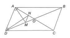 Cho hình bình hành ABCD AC cắt BD tại O. Đường phân giác góc A cắt BD tại M