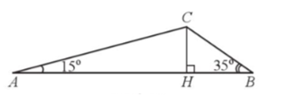 Cho tam giác ABC có AB = 6 cm, góc A = 15 độ, góc B = 35 độ