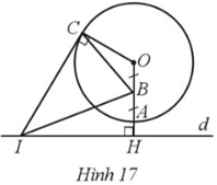 Cho đường tròn (O; 4 cm) và đường thẳng d sao cho khoảng cách từ điểm O đến đường thẳng d là OH = 5 cm