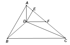 Cho tam giác ABC và D là một điểm nằm trong tam giác. Kẻ DE song song với AB