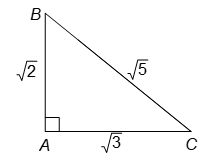 Cho tam giác ABC có AB = căn bậc hai 2 cm, BC = căn bậc hai 5 cm