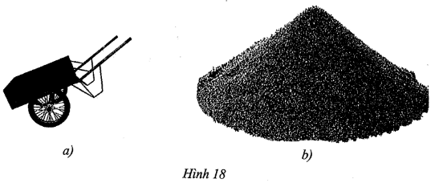 Bác Hà thuê xe cải tiến (Hình 18a) chuyển một đống cát có dạng hình nón