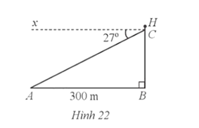 Trên mặt biển, khi khoảng cách từ ca nô đến chân tháp hải đăng là AB = 300 m