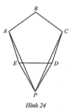 Cho ngũ giác đều ABCDE. Về phía ngoài của ngũ giác đó dựng tam giác đều PDE