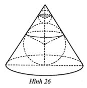 Một món đồ chơi có dạng như Hình 26. Vỏ ngoài món đồ chơi là một hình nón