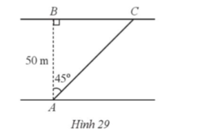 Một con sông có bề rộng AB = 50 m. Một chiếc thuyền đi thẳng từ vị trí A