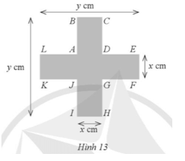 Một biển báo giao thông có một phần dạng hình chữ thập với các kích thước x (cm), y (cm)