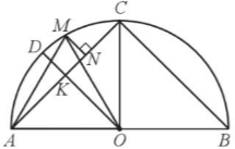Cho nửa đường tròn tâm O đường kính AB, Gọi C, D lần lượt là điểm chính giữa của cung AB, AC