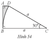 Tính diện tích của phần tô màu xám theo a trang 124 SBT Toán 9 Tập 1