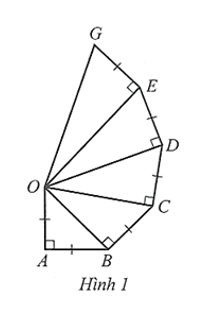 Cho Hình 1 có OA = AB = BC = CD = DE = EG = 2 cm