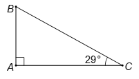 Cho tam giác vuông có cạnh huyền bằng 25 cm, một góc nhọn bằng 29°. Tính các cạnh còn lại của tam giác đó