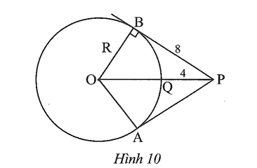 Từ điểm P ở ngoài đường tròn (O; R) vẽ hai tiếp tuyến tiếp xúc với (O) tại A và B