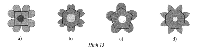Hình ảnh những bông hoa dưới đây là hình phẳng đều tương tự các đa giác đều nào