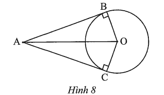 Chọn đúng hoặc sai cho mỗi ý a), b), c), d). Cho AB và AC là hai tiếp tuyến tiếp xúc với đường tròn (O; R)