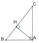 Cho tam giác ABC vuông tại A với đường cao AH. Hãy tính cos C theo hai cách và suy ra AC^2 = BC . HC