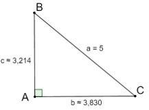 Giải tam giác ABC vuông tại A, với AB = c, BC = a, CA = b trong các trường hợp cạnh làm tròn đến chữ số thập phân thứ ba