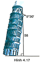 Chiều cao từ mặt đất đến đỉnh tháp Pisa ở Italia là 58 mét, tháp nghiêng góc 5°30' đối với phương thẳng đứng