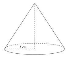 Cho hình nón có diện tích xung quanh 25π cm^3, bán kính đường tròn đáy bằng 5 cm. Độ dài đường sinh của hình nón là