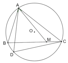 Cho tam giác nhọn ABC nội tiếp đường tròn (O). Cho điểm M trên cạnh BC của tam giác ABC