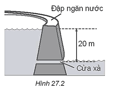 Mực nước bên trong đập ngăn nước của một nhà máy thủy điện có độ cao 20 m