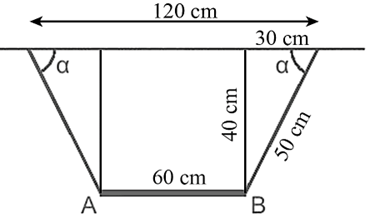 Một thanh AB khối lượng 8 kg, dài 60 cm được treo nằm ngang nhờ hai sợi dây dài 50 cm