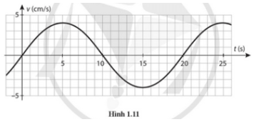 Cho đồ thị vận tốc thời gian của một vật dao động điều hoà như Hình 1.11. Xác định