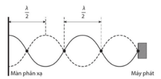 Một thí nghiệm khảo sát hiện tượng sóng dừng với sóng viba (loại sóng điện từ thường gặp ở lò vi sóng