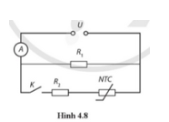 Cho mạch điện (Hình 4.8). NTC là điện trở nhiệt ngược