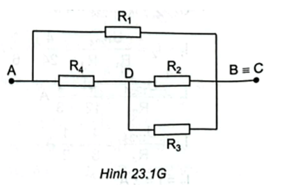 Cho đoạn mạch như Hình 23.11. Tính điện trở của đoạn mạch AB