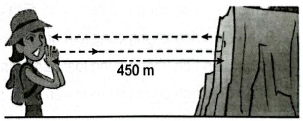 Một người leo núi khi cách vách núi một khoảng 450m