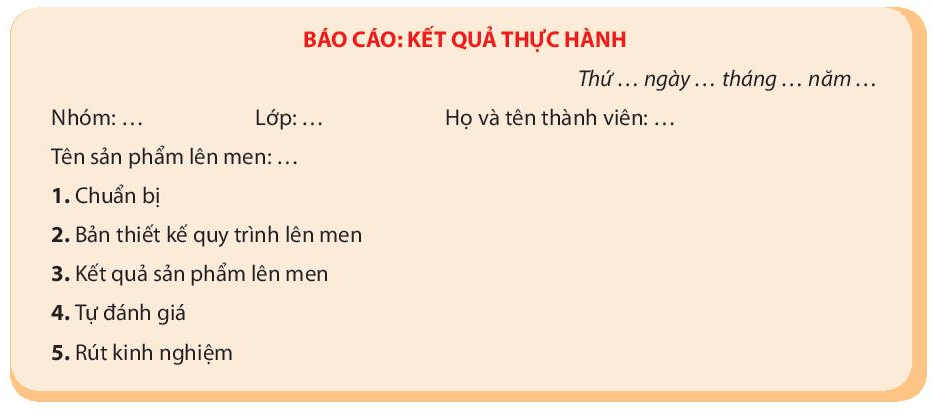 Lý thuyết Sinh 10 Bài 28: Thực hành: Lên men - Chân trời sáng tạo