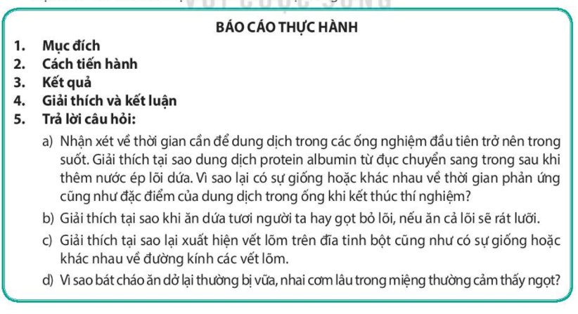 Lý thuyết Sinh 10 Bài 15: Thực hành thí nghiệm phân tích ảnh hưởng của một số yếu tố đến hoạt tính của enzyme và kiểm tra hoạt tính của enzyme amylase - Kết nối tri thức