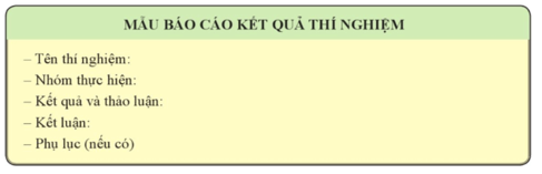 Báo cáo kết quả thí nghiệm theo mẫu ở thí nghiệm 2