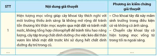 Hãy trình bày các giả thuyết để giải thích cho các vấn đề đã nêu và đề xuất phương án kiểm chứng